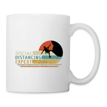 Funny Rock Climbing Social Distancing Expert - Mug blanc - blanc - Droite