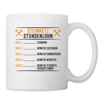 Steinmetz Steinmetzmeister Bildhauer Bildhauerei - Tasse - Weiß - Rechts