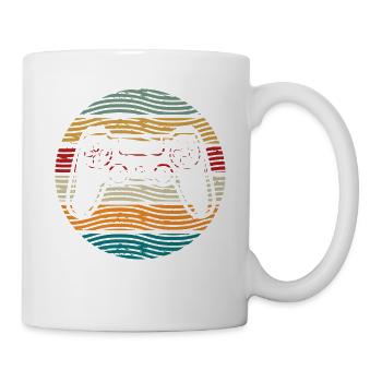 Vintage Retro Video Gamer Sunset Controller Gaming - Mug - white - Right