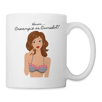 Hmm ... Creampie or Cumshot? Black - Tasse - Weiß - Rechts