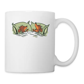 Schlafende Dackel im Bett Tier Geschenkidee Hunde - Tasse - Weiß - Rechts