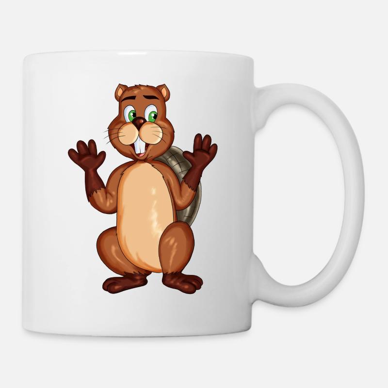 Beaver hands up - Mug - white