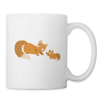 Füchse Vatertag Vaterliebe Dad Vater Liebe Baby - Tasse - Weiß - Rechts