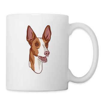 Portrait de tête de chien Podenco - Mug blanc - blanc - Droite