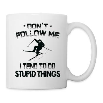 Skieur de ski Vacances de ski Ne me suivez pas - Mug blanc - blanc - Droite
