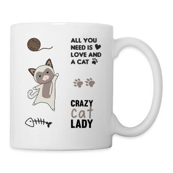 Chat mignon chat autocollant set de parole pattes - Mug blanc - blanc - Droite