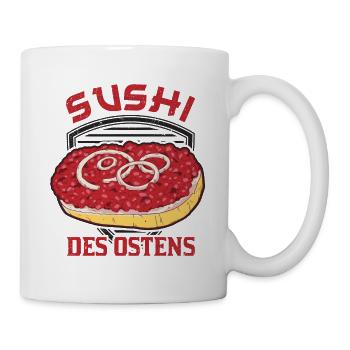 Sushi des Ostens Mettbrötchen Mett Mettigel - Tasse - Weiß - Rechts