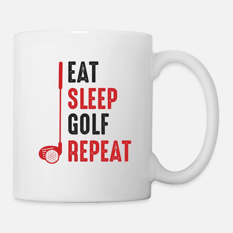 Eat Sleep Golf Repeat - Tasse - Weiß