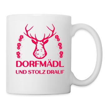 Dorfmädl Dorfmadl Dorfkinder Mit Hirsch - Tasse - Weiß - Rechts