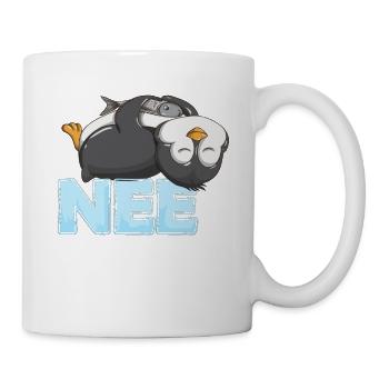 Fauler Pinguin Tierliebhaber Nee Pinguine Fisch - Tasse - Weiß - Rechts