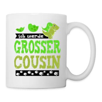 Ich bin bald grosser Cousin - werde großer Cousin - Tasse - Weiß - Rechts