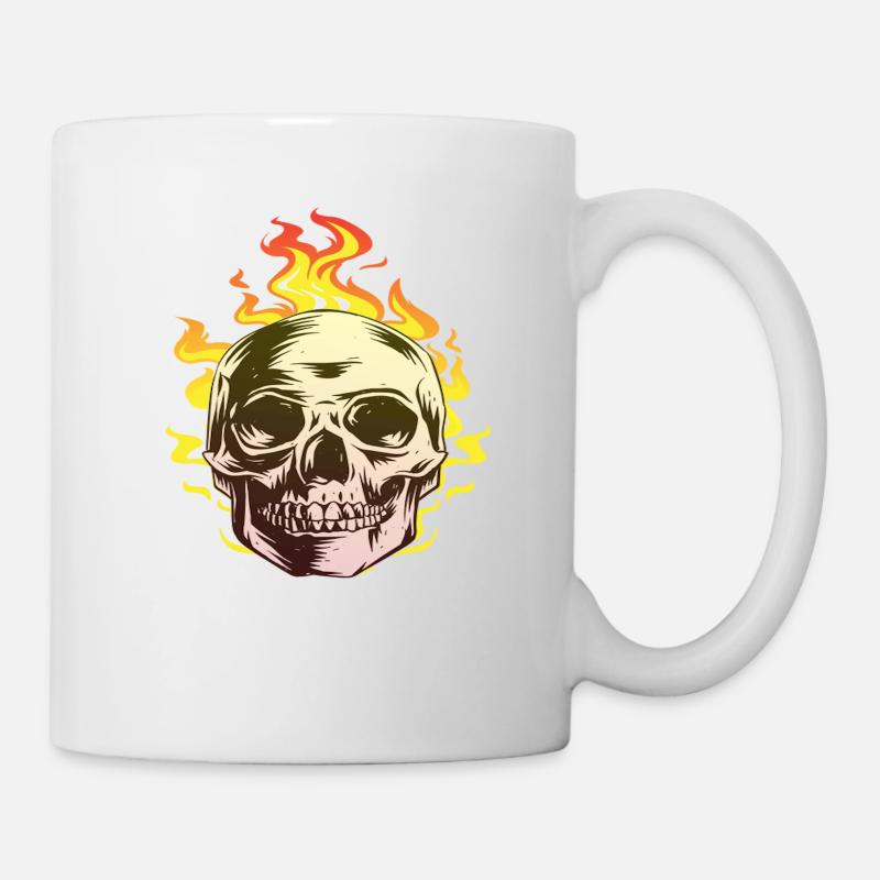 Burn skull design fun gift - Mug - white