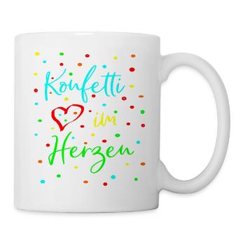 Karneval Fasching Konfetti im Herzen - Tasse - Weiß - Rechts