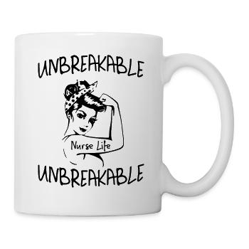 Unbreakable Nurse Life Krankenschwester - Tasse - Weiß - Rechts