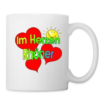 Im Herzen bist du Rhöner. Heimatliebe, Rhön - Tasse - Weiß - Rechts