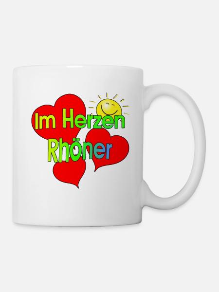 Im Herzen bist du Rhöner. Heimatliebe, Rhön - Tasse - Weiß