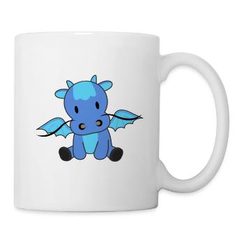Drache blau Märchen Fantasy süße Tiere - Tasse - Weiß - Rechts