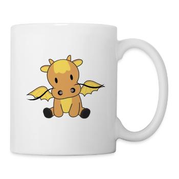 Dragon yellow fairy tale fantasy cute animals - Mug - white - Right