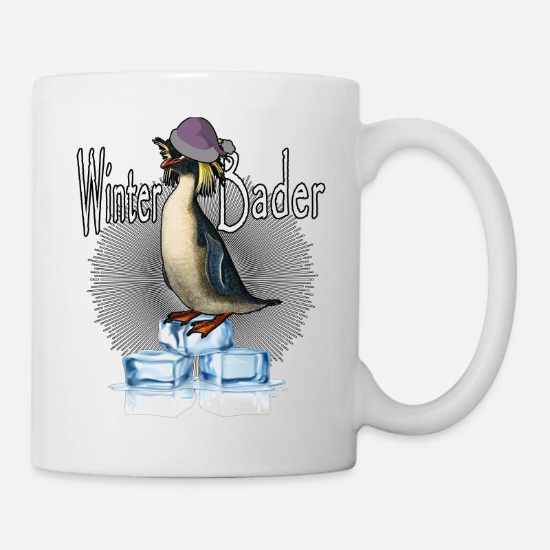eisbaden eisbader winterbader pudelmütze kalt eis - Tasse - Weiß