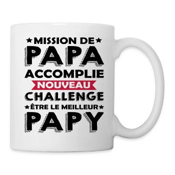 nouveau challenge être meilleur papy / futur papy - Mug blanc - blanc - Droite