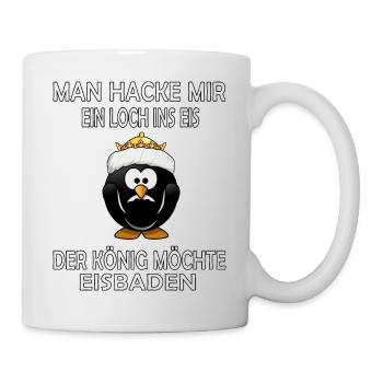 winterbader eisbader pinguin winterbaden könig eis - Tasse - Weiß - Rechts