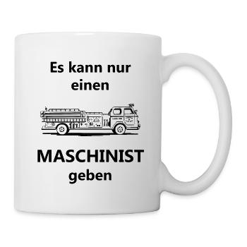 Feuerwehr Maschinist - Tasse - Weiß - Rechts