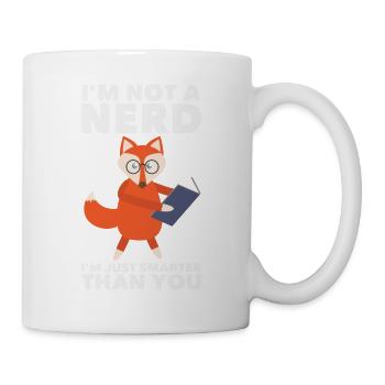 Fuchs Nerd? Smart mit Bücher Geschenk - Tasse - Weiß - Rechts
