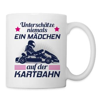 Kart Gokart Kartsport Kartfahrerin Damen Geschenk - Tasse - Weiß - Rechts