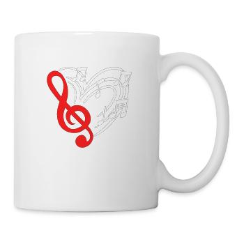 Coeur musical avec des notes de musique cadeau Saint Valentin - Mug blanc - blanc - Droite