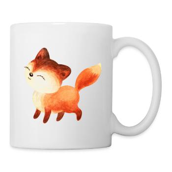 Fuchs Füchse Foxy Waldtier niedlich Rotfuchs süß - Tasse - Weiß - Rechts