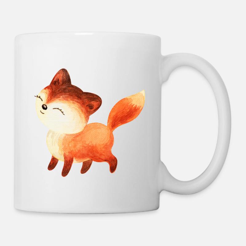 Fuchs Füchse Foxy Waldtier niedlich Rotfuchs süß - Tasse - Weiß