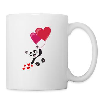 Panda Herz Valentinstag Geschenk Tier Bär Liebhaber - Tasse - Weiß - Rechts