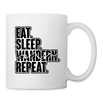 Eat Sleep Wandern Repeat Naturfreund - Tasse - Weiß - Rechts