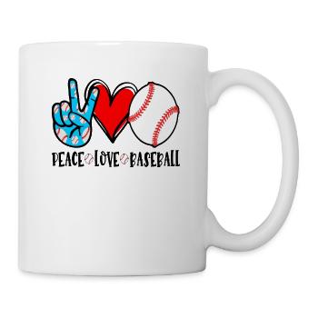 Peace Love Baseball gift idea for men women or - Mug - white - Right
