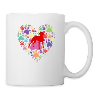 Pointeur allemand aux poils courts Saint-Valentin empreinte de patte - Mug blanc - blanc - Droite
