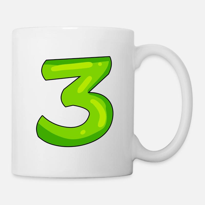 Digit 3 green - Mug - white