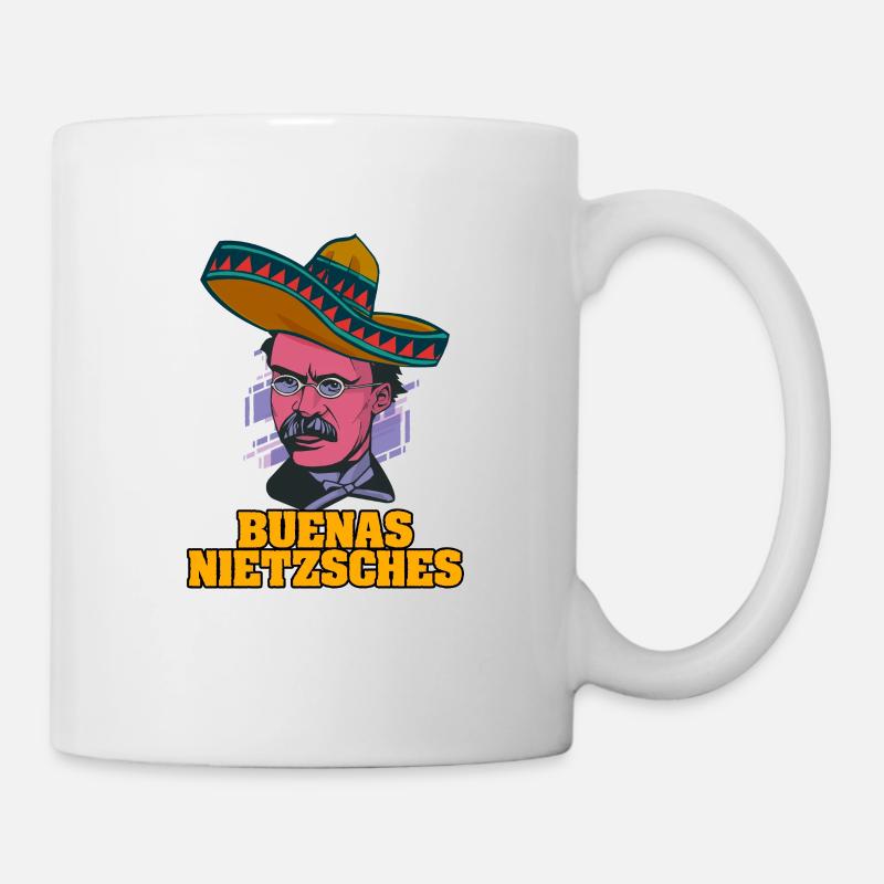 Le design de Buenas Nietzsche pour un philosophe - Mug blanc - blanc