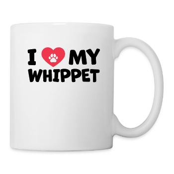 I love my Whippet British greyhound gift - Mug - white - Right