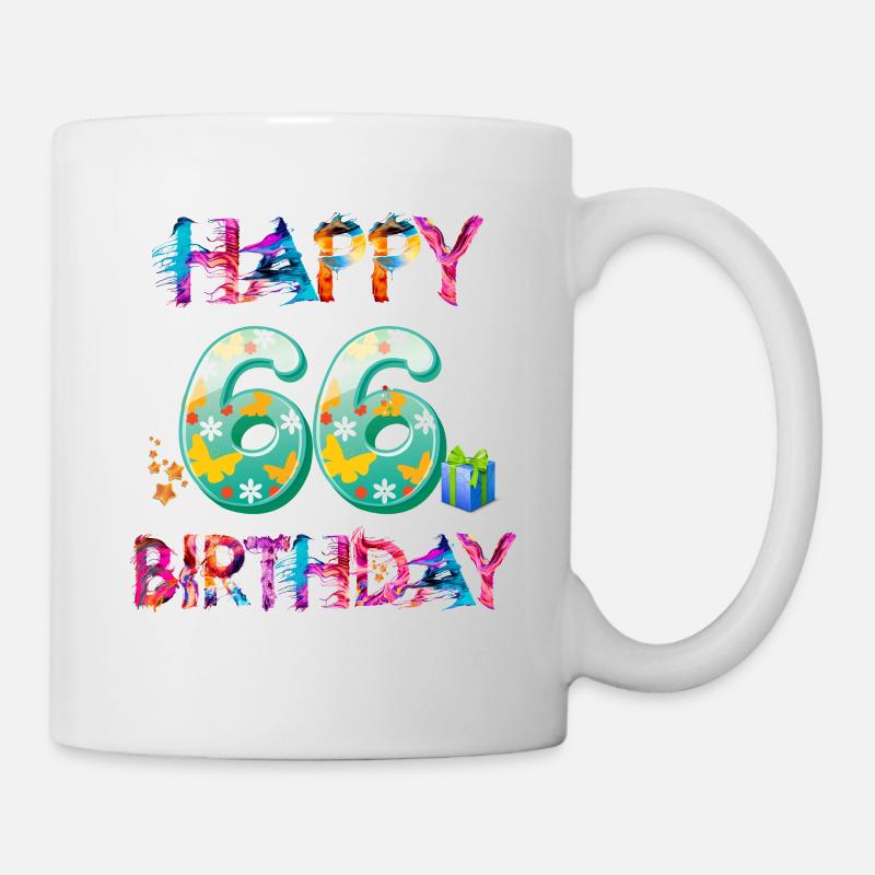 66. Geburtstag - Tasse - Weiß