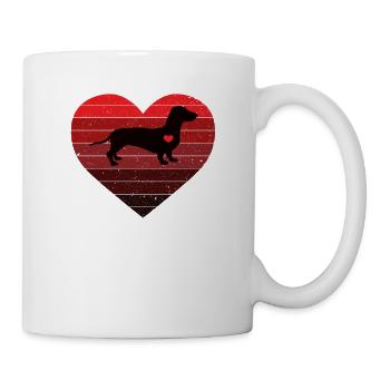 Dachshund Hearts Valentines Day Funny Dog Valentin - Mug - white - Right
