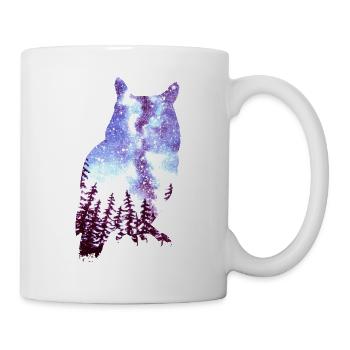Eule Sternenhimmel Wald - Tasse - Weiß - Rechts