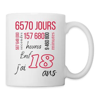 18 ans anniversaire-Bref j'ai 18 ans-Humour cadeau - Mug blanc - blanc - Droite