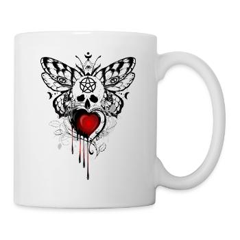 Night flowers gothic goth skull death skull punk - Mug - white - Right