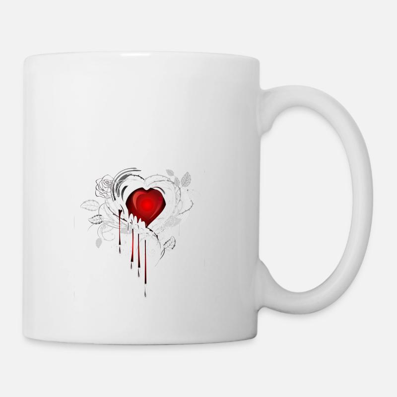 Nuit fleurs gothique goth crâne mort crâne punk - Mug blanc - blanc