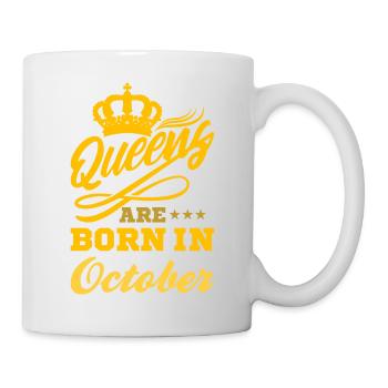QUEENS ARE BORN IN OCTOBER birthday gift - Mug - white - Right
