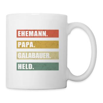 Ehemann Papa Galabauer Held lustiger Spruch - Tasse - Weiß - Rechts