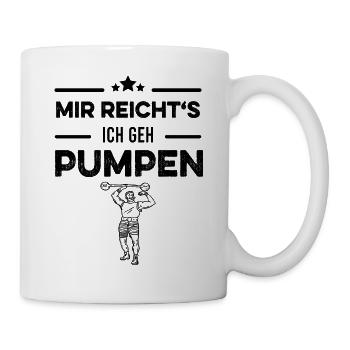 Mir reichts gehe pumpen trainieren Fitnesscenter - Tasse - Weiß - Rechts