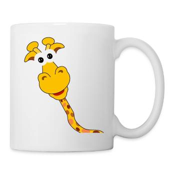 Giraffe - lustig, in Comicstyle - Tasse - Weiß - Rechts