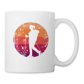Retro hike vintage hiker girl woman - Mug - white - Right