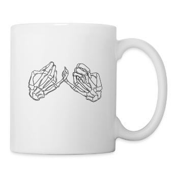 Pinky doigts sur les mains squelettiques - Mug blanc - blanc - Droite